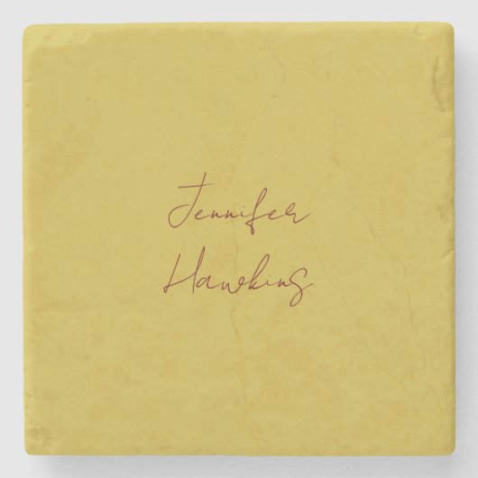 Goud kleurenhandschrift voor professionele doelein stenen onderzetter (Voorkant)