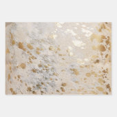 Goud Koeienhuid Print Metallic Western Kerst Inpakpapier Vel (Voorkant 3)