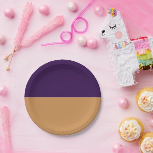 Goud & Konings Paarse Streep Verjaardagsfeestje Papieren Bordje (Feest)