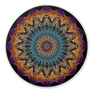 Goud, Koper, Blauwe Mandala Gevormde Knop
