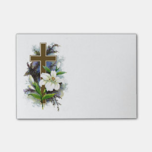 Goud kruis met witte ventilator post-it® notes