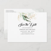 Goud Laat Groen Bewaar de Datum Briefkaart (Voorkant / Achterkant)