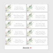 Goud laat groen Gast Namen Adresetiketten Sticker (Vel)