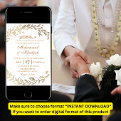 Goud laat  moslim bruiloft uitnodiging Nikah