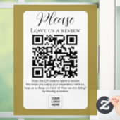 Goud Laat ons een review QR-code Raamsticker (Huis)