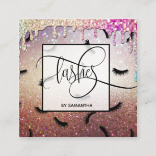 Goud Lashes Patroonveel Lashes uitlijnen Vierkante Visitekaartje