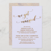 Goud & Lavendel We zijn getrouwd na het huwelijksf Kaart (Voorkant / Achterkant)