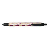 Goud Leopard Print Rozen Bloemen P Zwarte Inkt Pen (Achterkant)