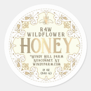  Goud Lijst Bee Fleur de Lis Honing Label