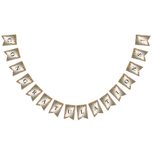 Goud  Lijst Bunting Flag Vlaggetjes (Alle)