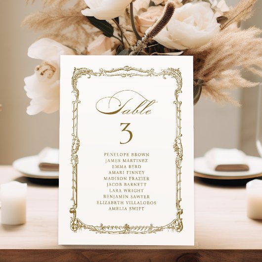 Goud Lijst Classic bruiloft zitkaarten