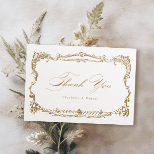 Goud  Lijst Classic Script Bedankkaart