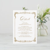 Goud Lijst Classic Script bruiloft Details Informatiekaartje (Staand voorkant)