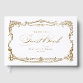 Goud  Lijst Classic Script bruiloft Gastenboek (Voorkant)