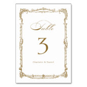 Goud  Lijst Classic Script Bruiloft Kaart (Achterkant)