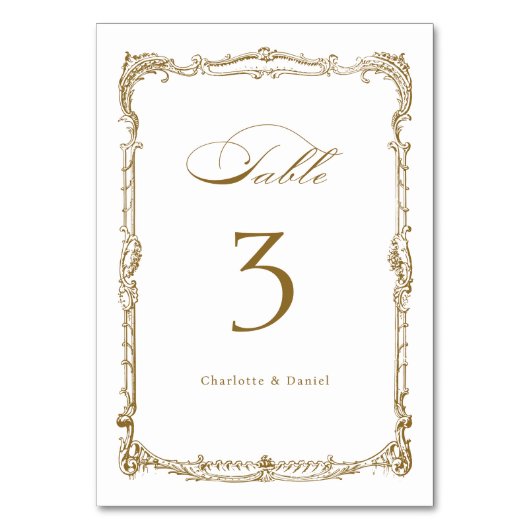 Goud Lijst Classic Script Bruiloft Kaart (Achterkant)