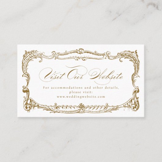 Goud Lijst Classic Script Website Kaart Plaatskaartje (Voorkant)