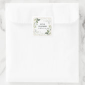 Goud Lijst en bladeren Vierkante Sticker (Tas)