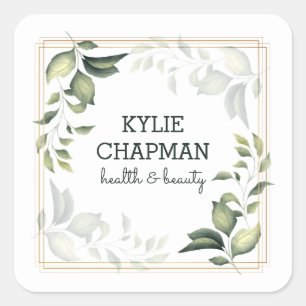 Goud Lijst en bladeren Vierkante Sticker