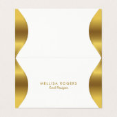 Goud lijst grens wit visitekaartjes (Buitenkant ongevouwen)