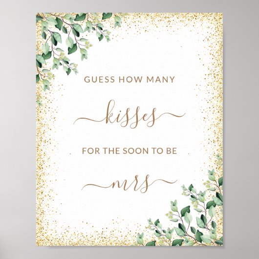 Goud Lijst groen laat hoeveel kussen spel Poster (Voorkant)