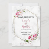 Goud Lijst met bloemen Save The Date (Voorkant)