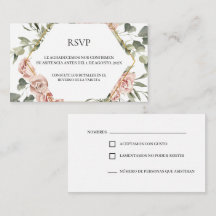 Goud lijst met rozen quinceañera RSVP-kaart