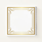 Goud lijst op wit notitieboek (Achterkant)