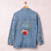 Goud Lijst Rood Roze Wit Rozen Bruid Denim Jacket (Hangar)