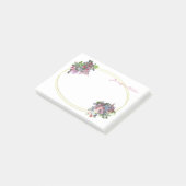 Goud Lijst Sjabloon Hand Script Waterverf Bloemen Post-it® Notes (Schuin)