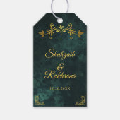 Goud Lijst Smaragd Groen Dank u Bruiloft Cadeaulabel (Voorkant)