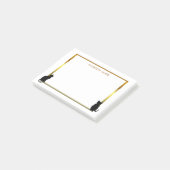 Goud lijst van moderne zwarte kattensilhouettes post-it® notes (Schuin)