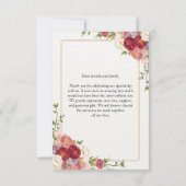 Goud Lijst Waterverf Bloemen Dank u kaart (Achterkant)