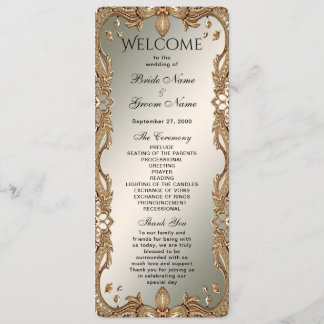 Goud Lijst Wedding Programma