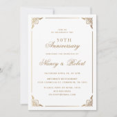 Goud Lijst  Wit 50ste bruiloft Jubileum Kaart (Voorkant)