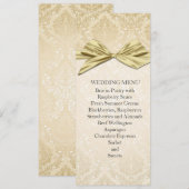 Goud lint Goud Damask Bruiloft Menu (Voorkant / Achterkant)