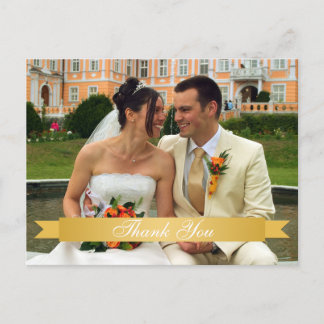 Goud lintje bruiloft foto aangepast dankzij notiti briefkaart