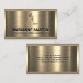 Goud Logo | Metaal Visitekaartje (Voorkant / Achterkant)