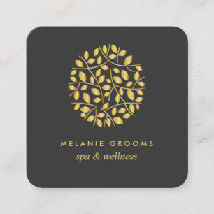 Goud logo wellness spa massage yoga vierkante visitekaartje