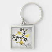 Goud Lovevogels - Aangepaste Sleutelhanger (Voorkant)