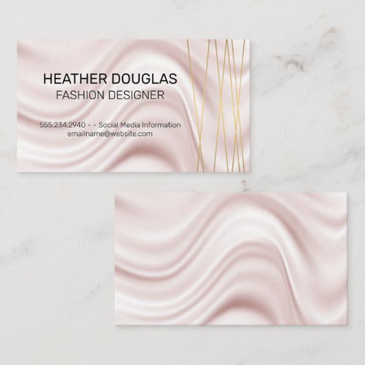 Goud Lux moderne lijnen | Zijde stof Visitekaartje