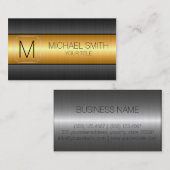 Goud Luxe roestvrij staalmonogram Visitekaartje (Voorkant / Achterkant)