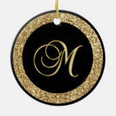 Goud M Monogram Keramisch Ornament (Achterkant)