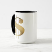 Goud maken geld en 3D dollar Mok (Voorkant links)