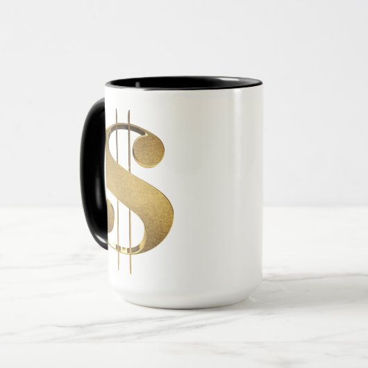 Goud maken geld en 3D dollar Mok (Voorkant links)