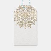 Goud Mandala Wit Classy Modern Huwelijksgunst Cadeaulabel (Achterkant)