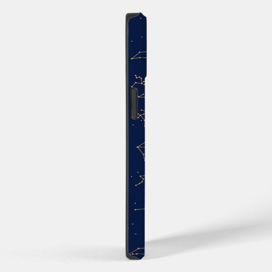 Goud & Marine Blauw Zodiac Constellations Monogram Case-Mate iPhone Case (Achterkant / Rechts)