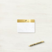 Goud Marmer Elegant Eenvoudig Modern Ontwerp Duide Post-it® Notes (Op bureau)