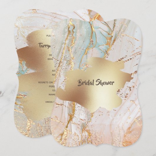 Goud marmer geode textuur DY-kledij Kaart (Voorkant / Achterkant)