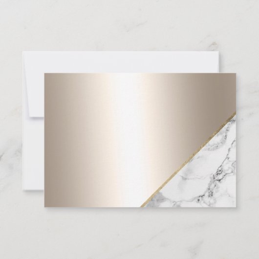 Goud Marmer Metallic folie Glitter RSVP bruiloft (Achterkant)